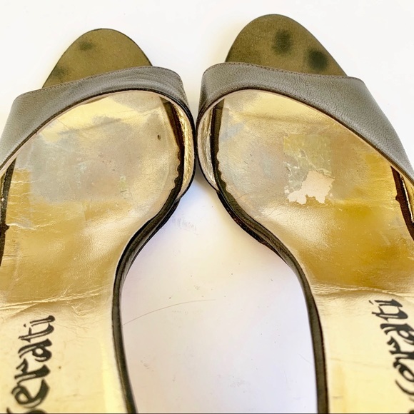 Italian Maserati Leather Slingback Open Toe Heels - Picture 4 of 8